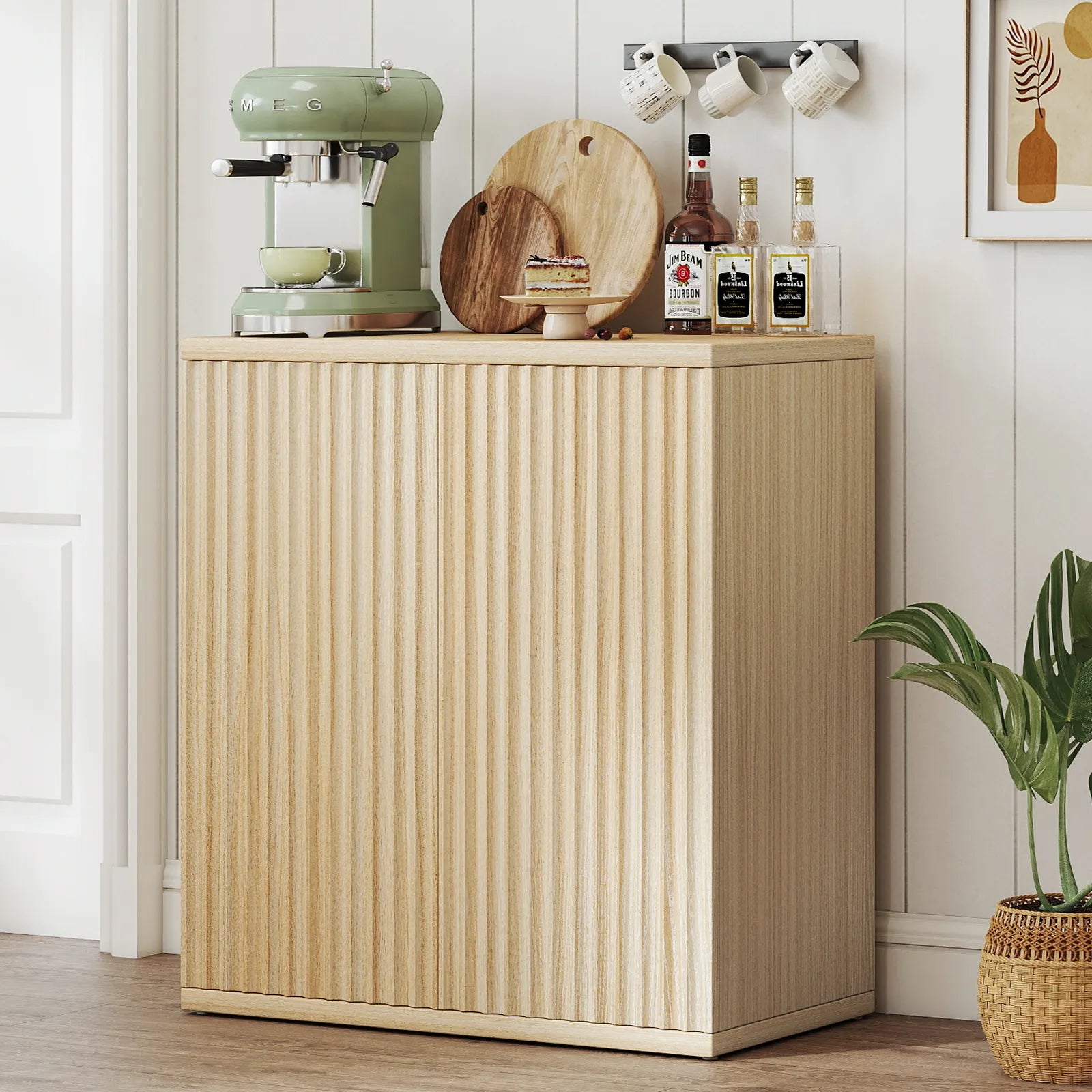CURLA Sideboard Buffet Cabinet with Doors and Adjustable Shelves