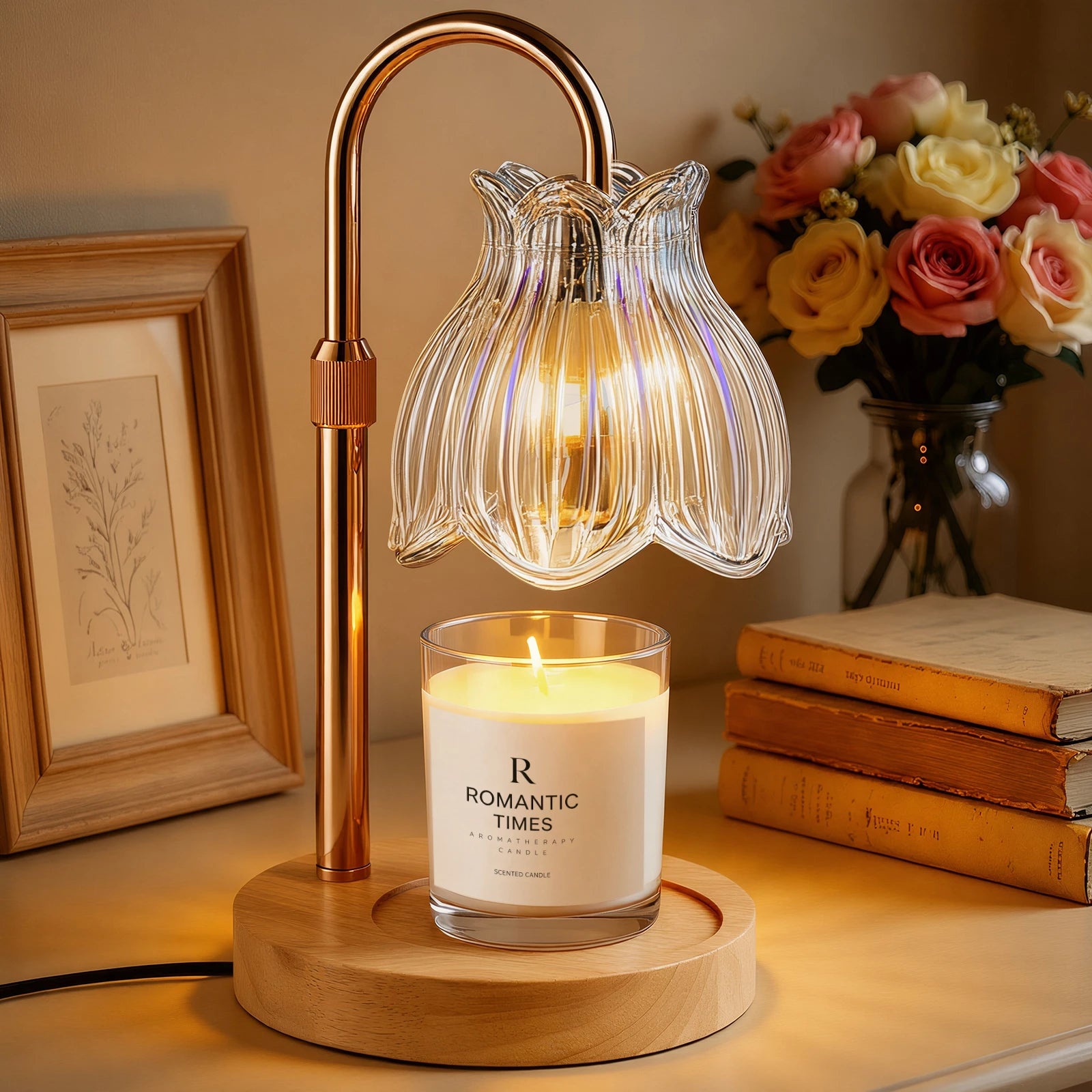 Maliowa Candle Warmer Lamp with Timer & Dimmer - Adjustable Height Electric Candle Warmer, Gift for Women, Birthdays & Housewarmings