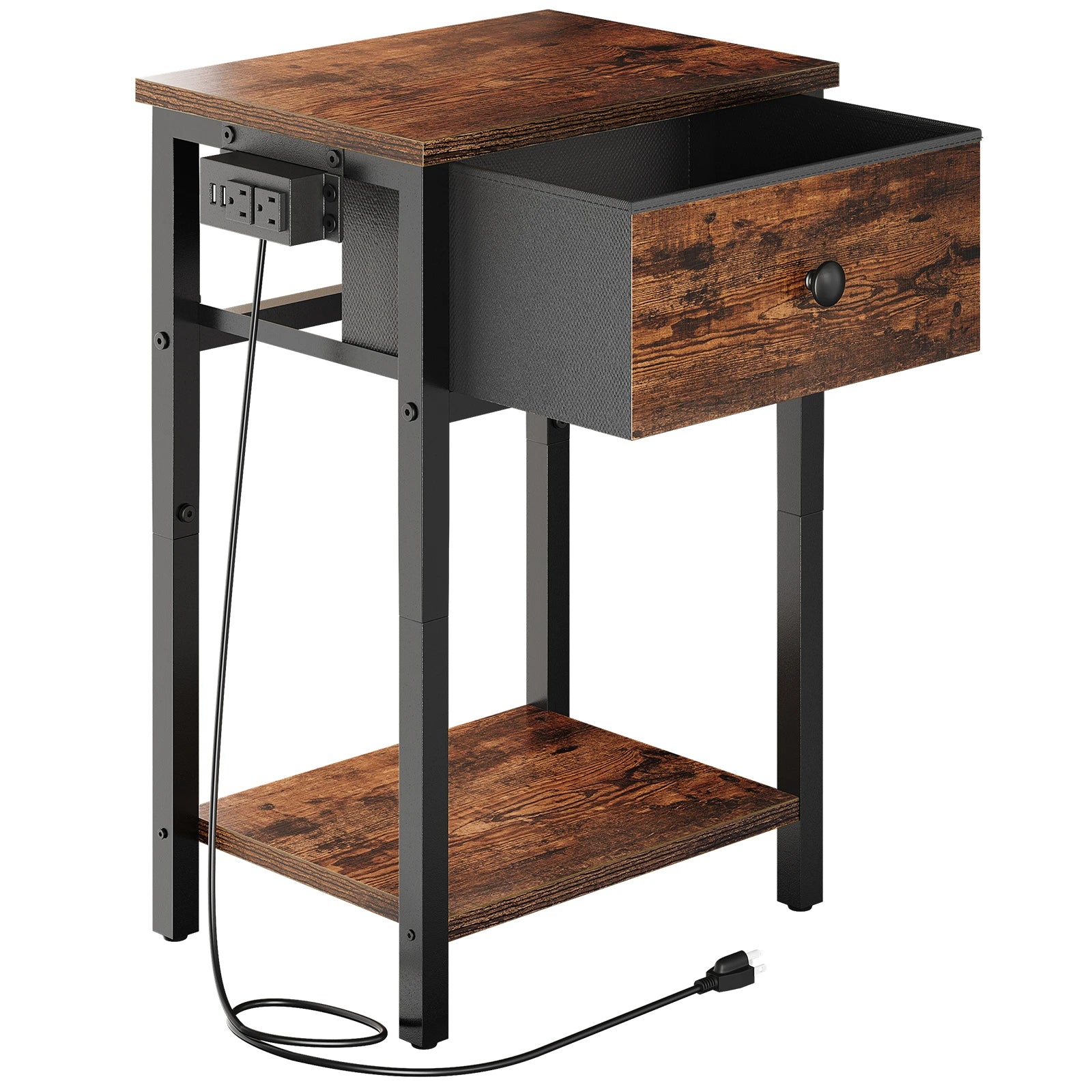 Yoobure 1-Drawer Nightstand with Charging Station