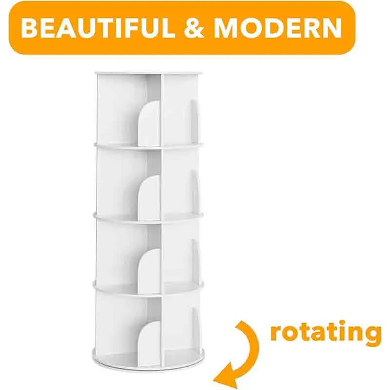 Yoobure 4 Tier Rotating Bookshelf Tower
