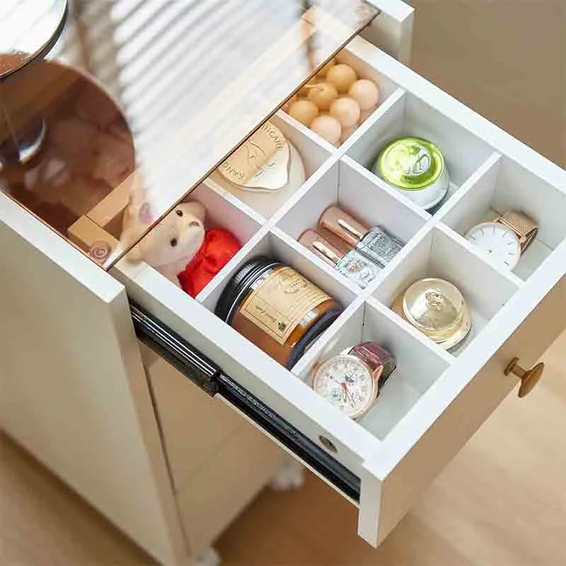 Yoobure Nightstand 4 Drawers Dresser Roller Storage Cabinet