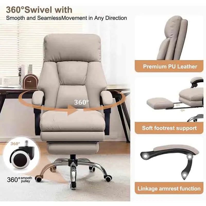 Yoobure Office Chair Executive Desk Chair with Foot Rest