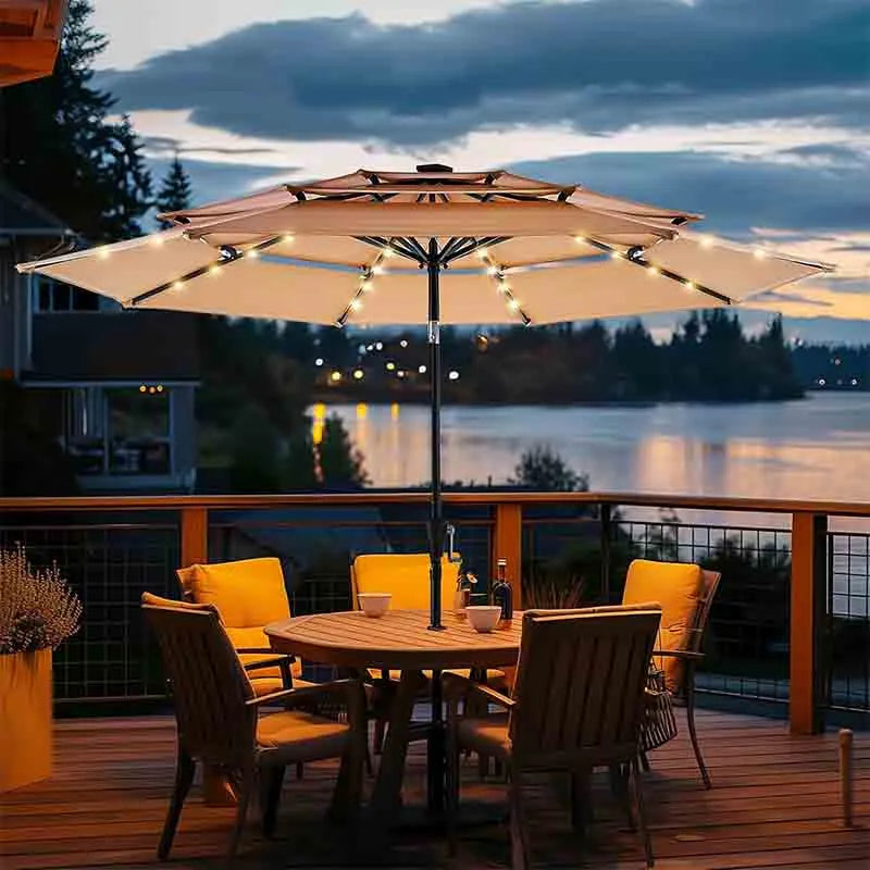 Yoobure 9FT Patio Umbrella Vented Market Table Umbrella