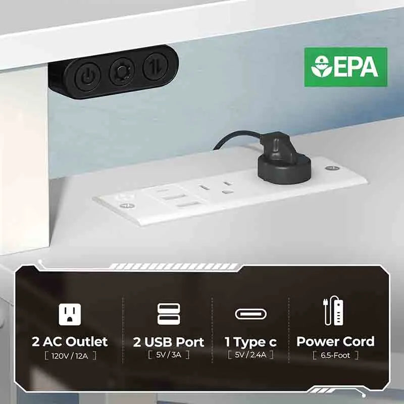 Yoobure Corner Desk Computer Desk with Power Outlets