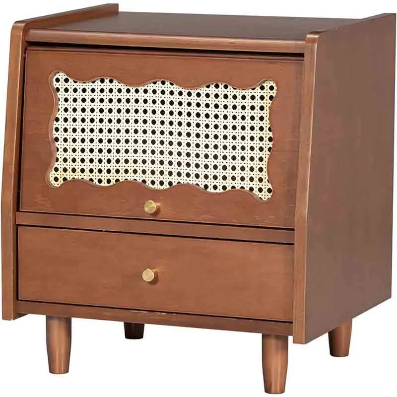 Yoobure Small 1 Drawer Dresser Rattan Nightstand