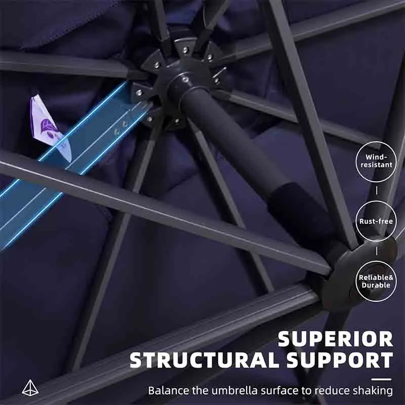 Yoobure Patio Umbrella Outdoor Cantilever Round Umbrella