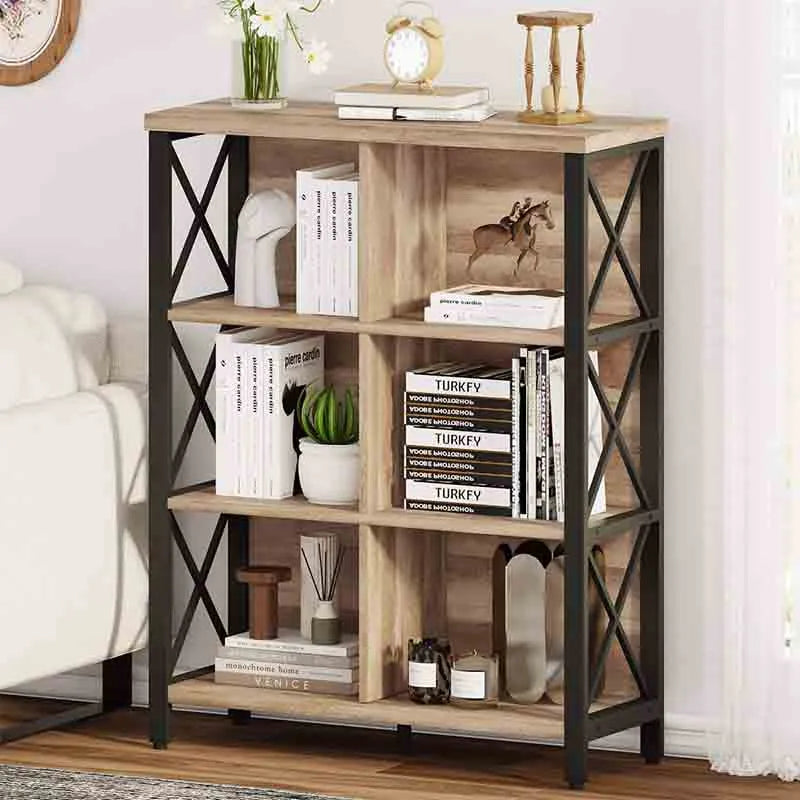 Yoobure Rustic 6 Cube Storage Organizer Book Shelf