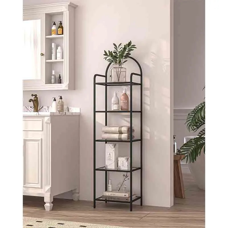 Yoobure Bookcase Bookshelf Tempered Glass Bookshelves