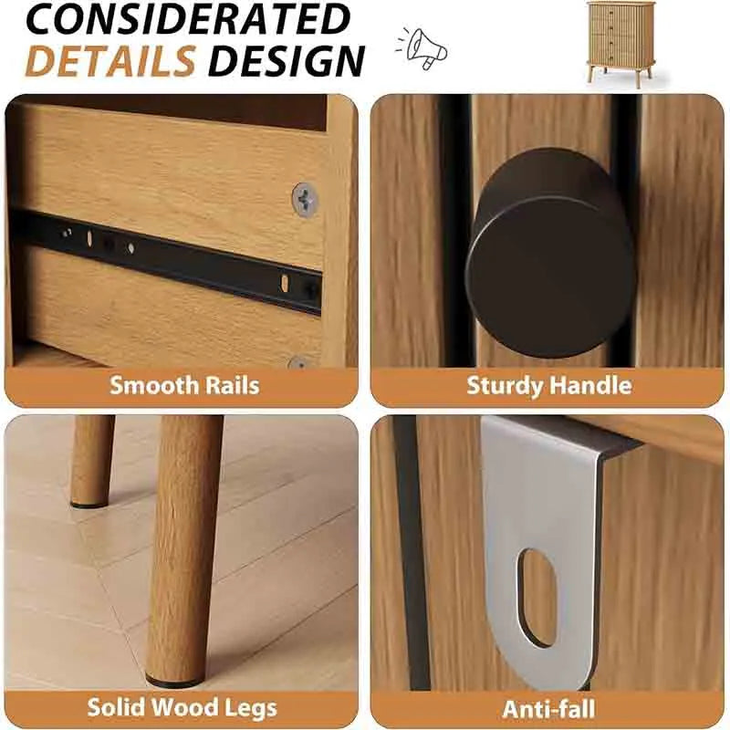Yoobure 4 Drawer Dressers Nightstand Chest of Drawers