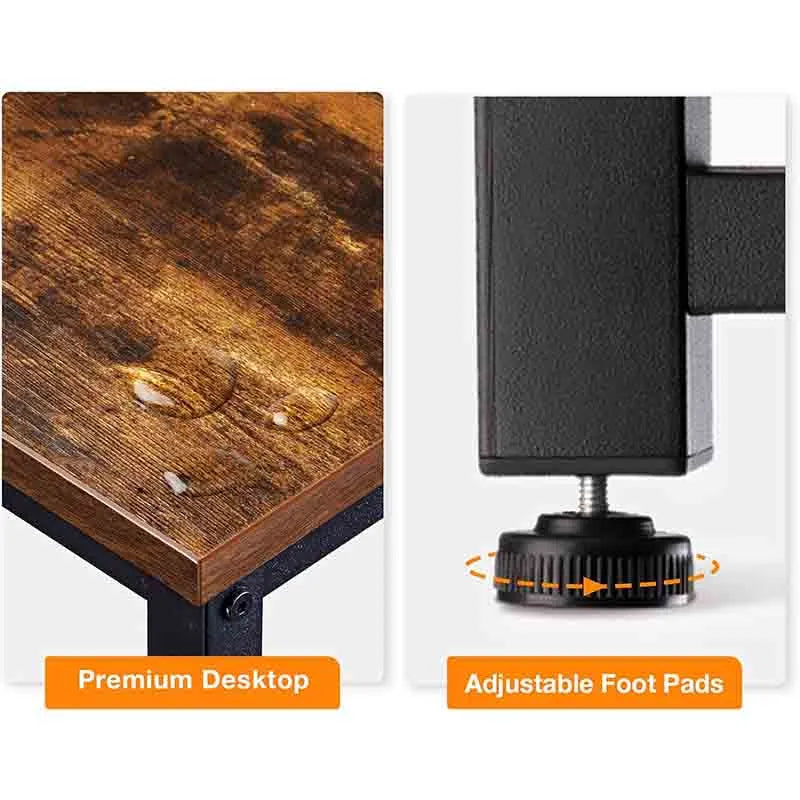 Yoobure Corner Desk Gaming Table for Home Office, Rustic Brown