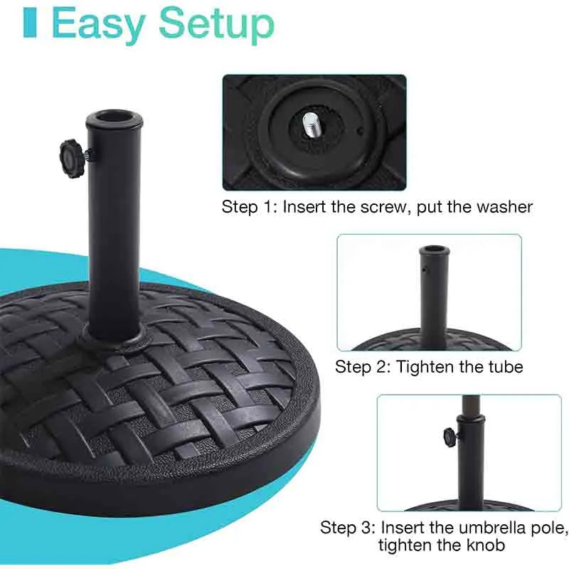 Yoobure 31lb Patio Umbrella Base Round Market Umbrella Stand