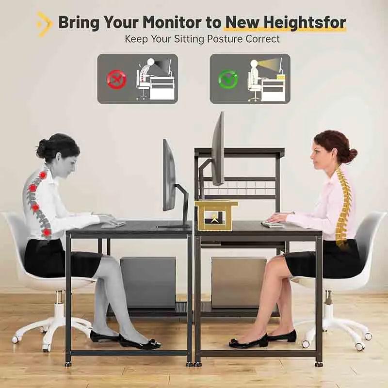 Yoobure 47" Office Desk with Power Outlets and Led Lights