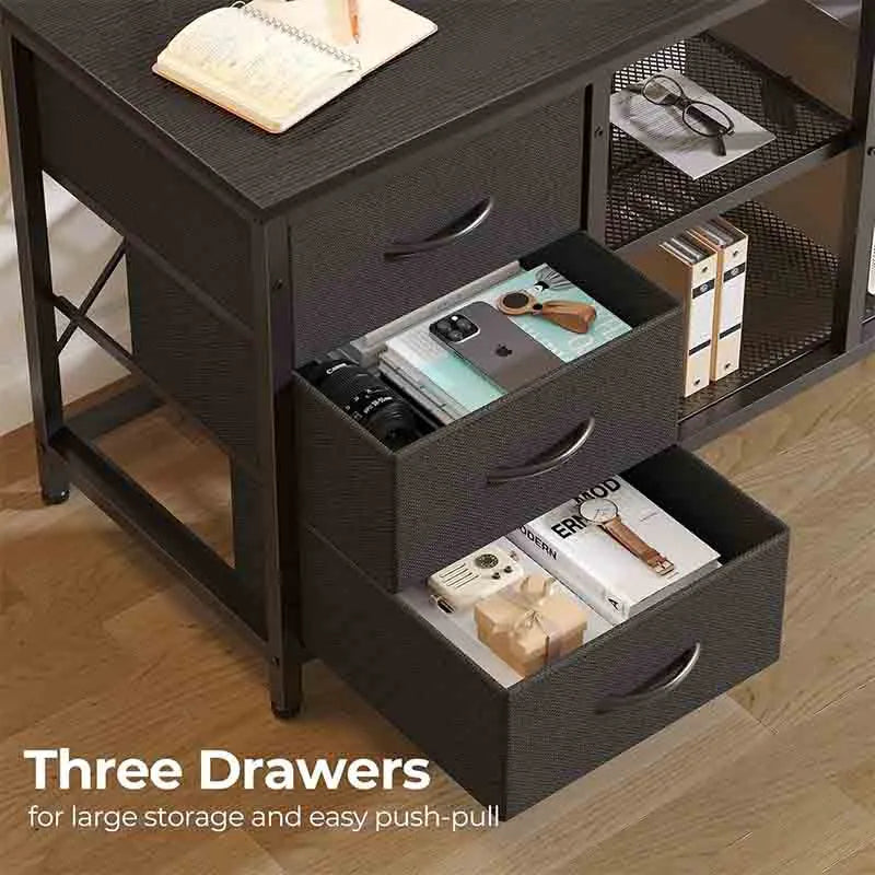 Yoobure Corner Desk with Storage Shelves & Monitor Stand