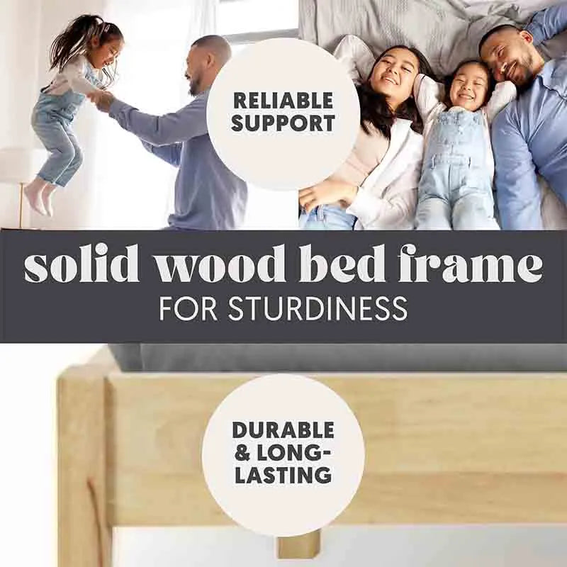 Yoobure Queen Bed Frame with Woven Leather Vegan Headboard