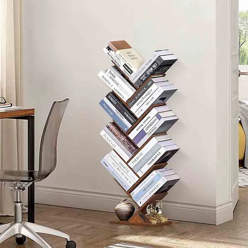 Yoobure 10 Tier Tree Book Shelf, Floor Standing Bookshelf