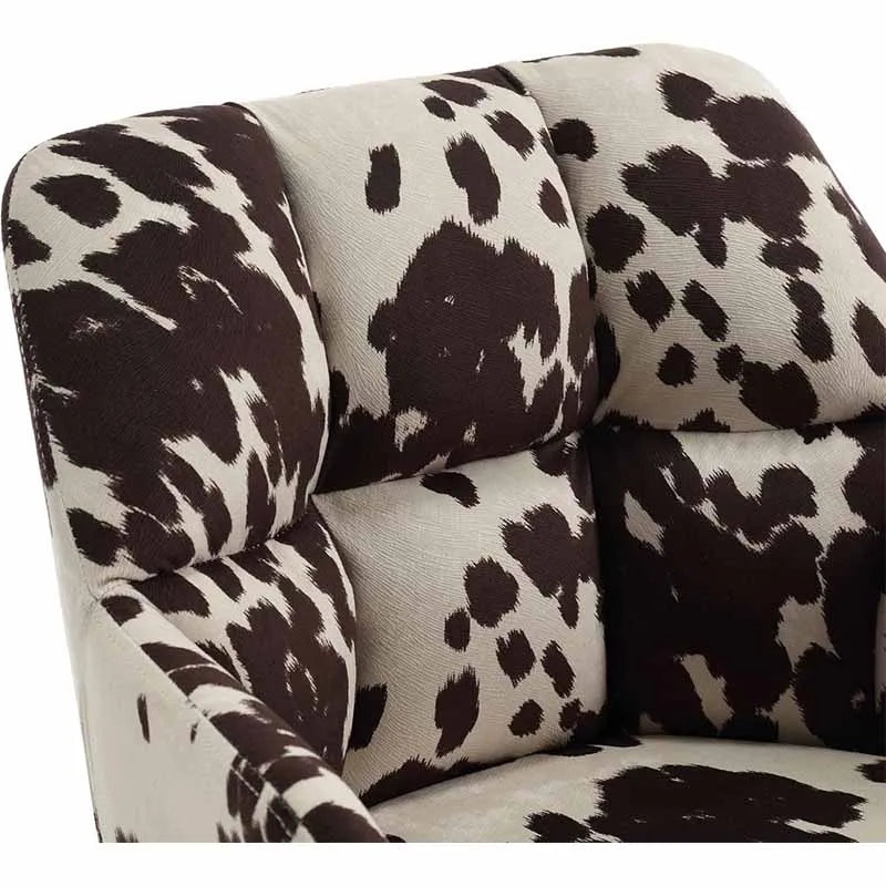 Yoobure Square Tufted Mid-Back Home Office Chair, Cowhide Print