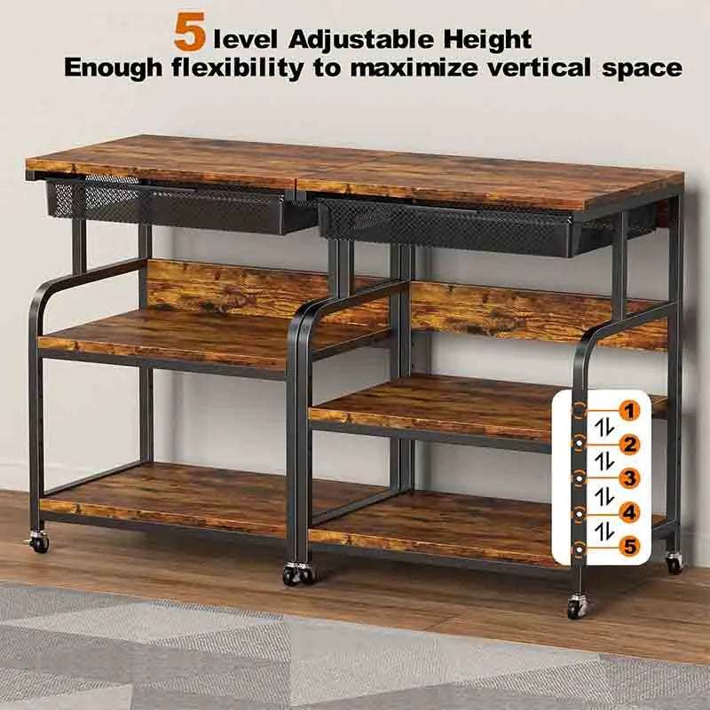 Yoobure Extra Large Printer Stand with Drawer Printer Table