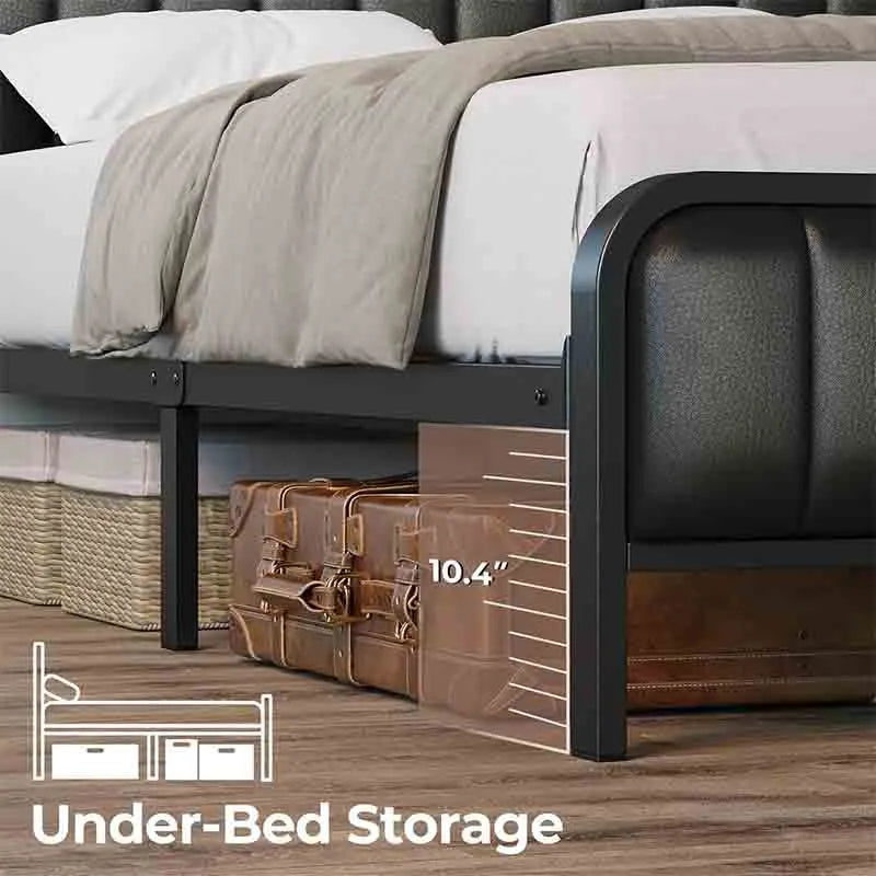 Yoobure Twin Size Bed Frame with LED Light and Outlets