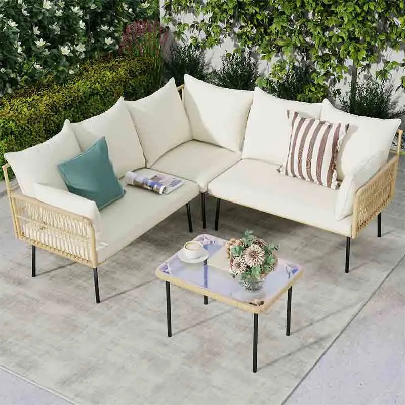 Yoobure 4 Piece Outdoor Patio Furniture Set Patio Couch Set
