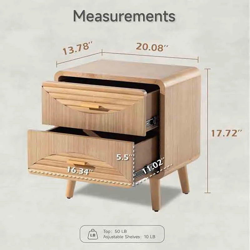 Yoobure Farmhouse Nightstand Mid Century Nightstand