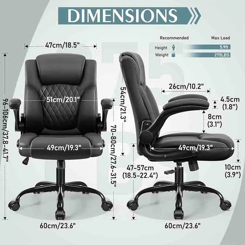 Yoobure Leather Office Chair, PU Home Computer Desk Chairs