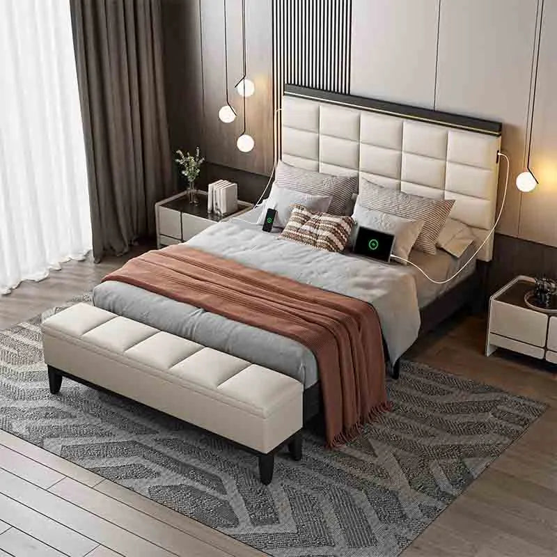 Yoobure Queen Bed Frame with 51.2" High Headboard
