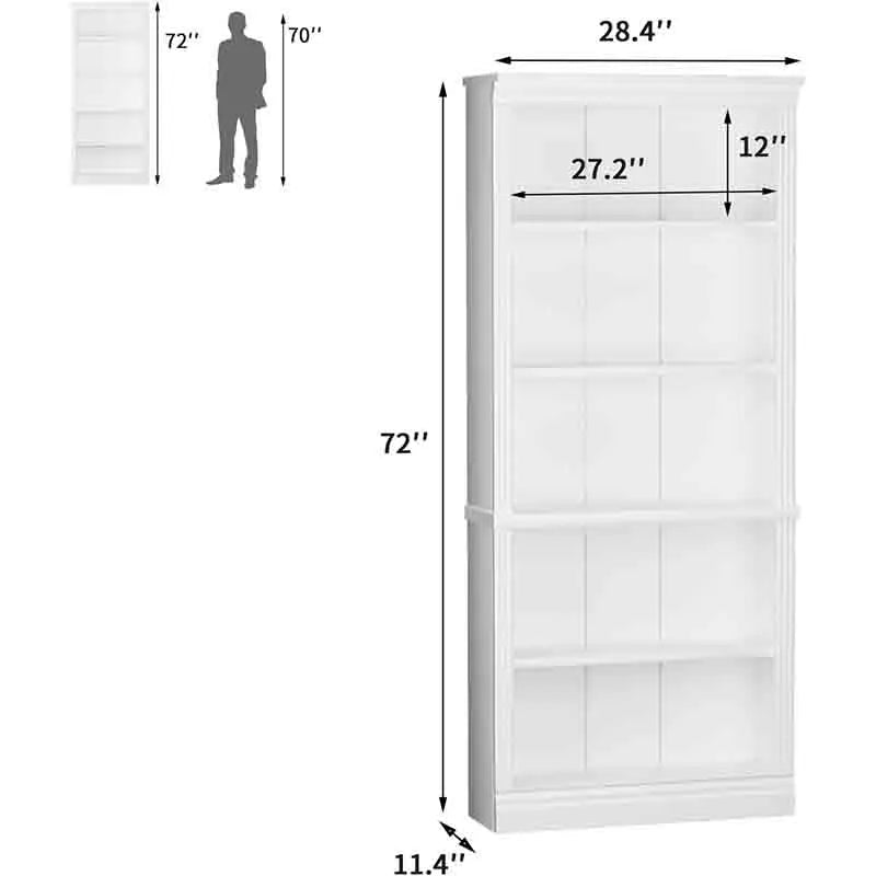 Yoobure 72" Wood Open Display Floor Bookshelf