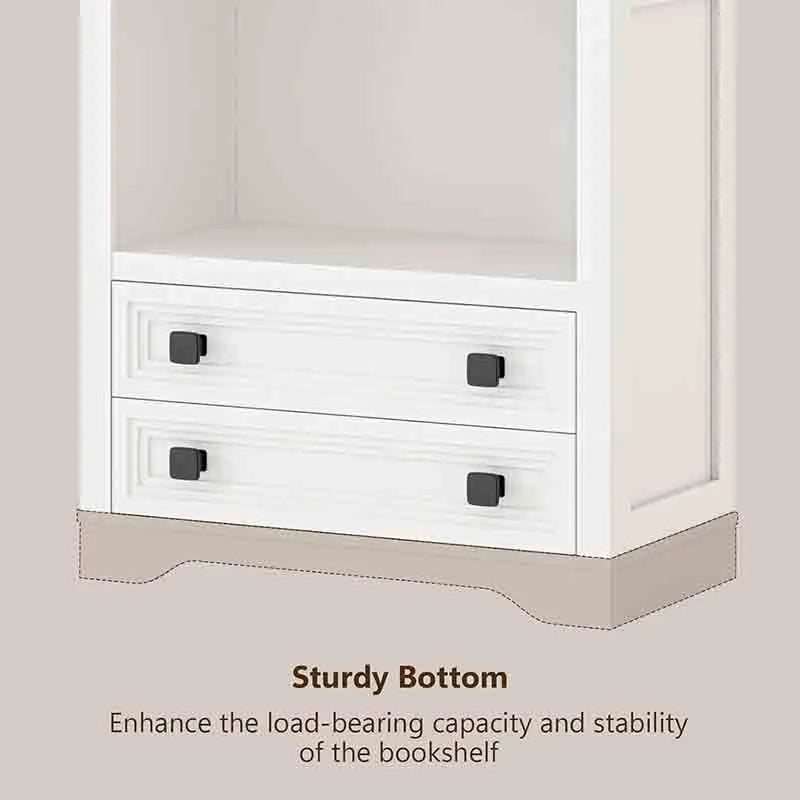 Yoobure Bookcase and Bookshelf with Storage Drawers