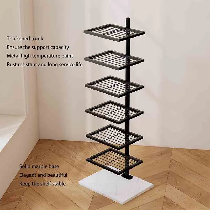 Yoobure 6-Tier Vertical Bookshelf with Marble Base