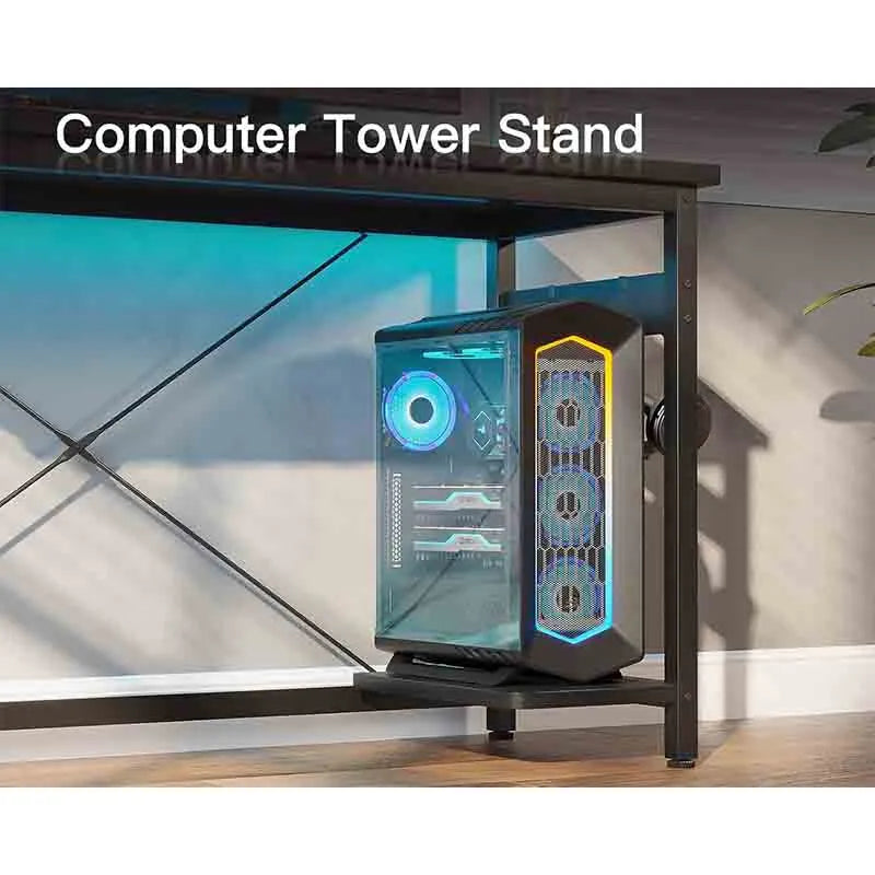 Yoobure 66" L Shaped Larger Gaming Desk, Black