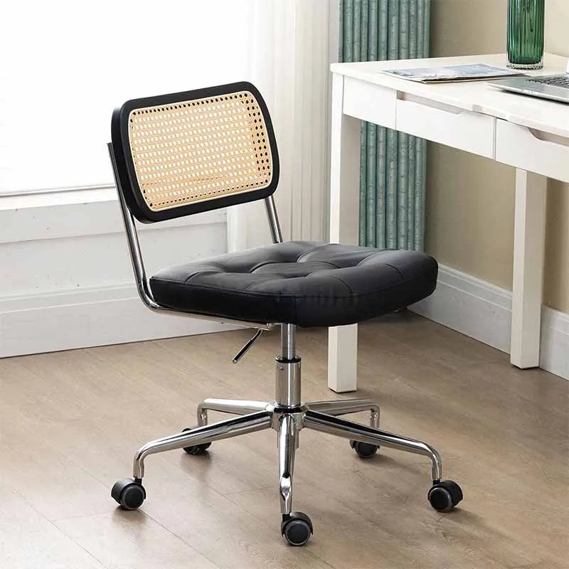 Yoobure Armless Home Office Desk Chair with Wheels, Black