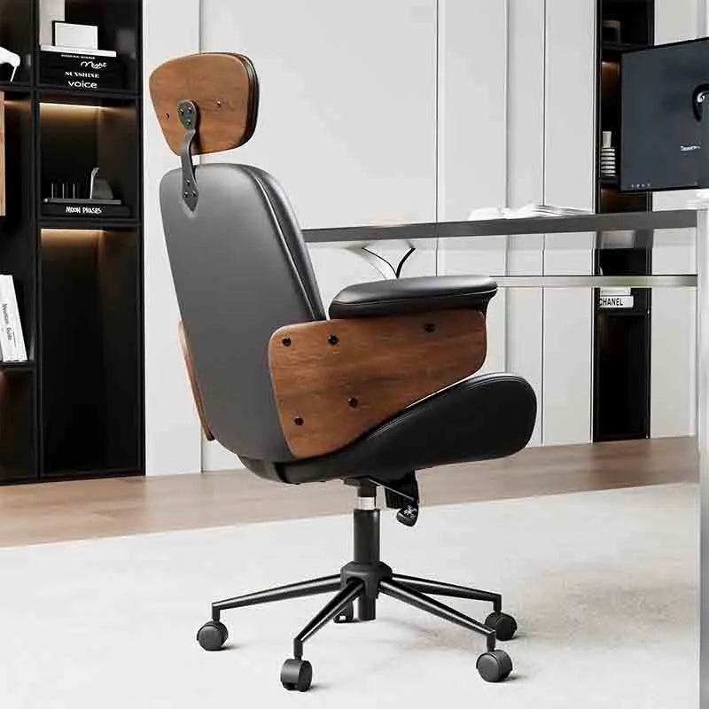 Yoobure Home Office Chair with Wheels and Bentwood Arms