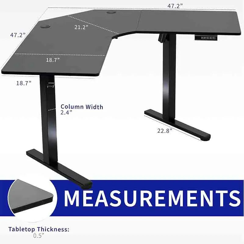 Yoobure Electric L-Shaped 47 inch Sit Stand Up Desk, Black