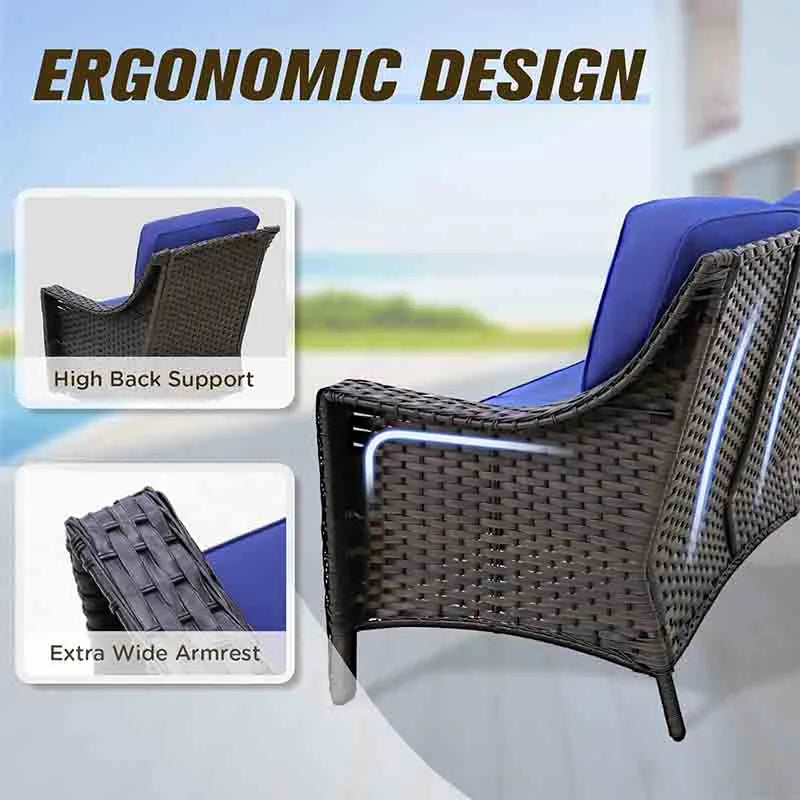 Yoobure 3 Seater Outdoor Wicker Patio Sofa