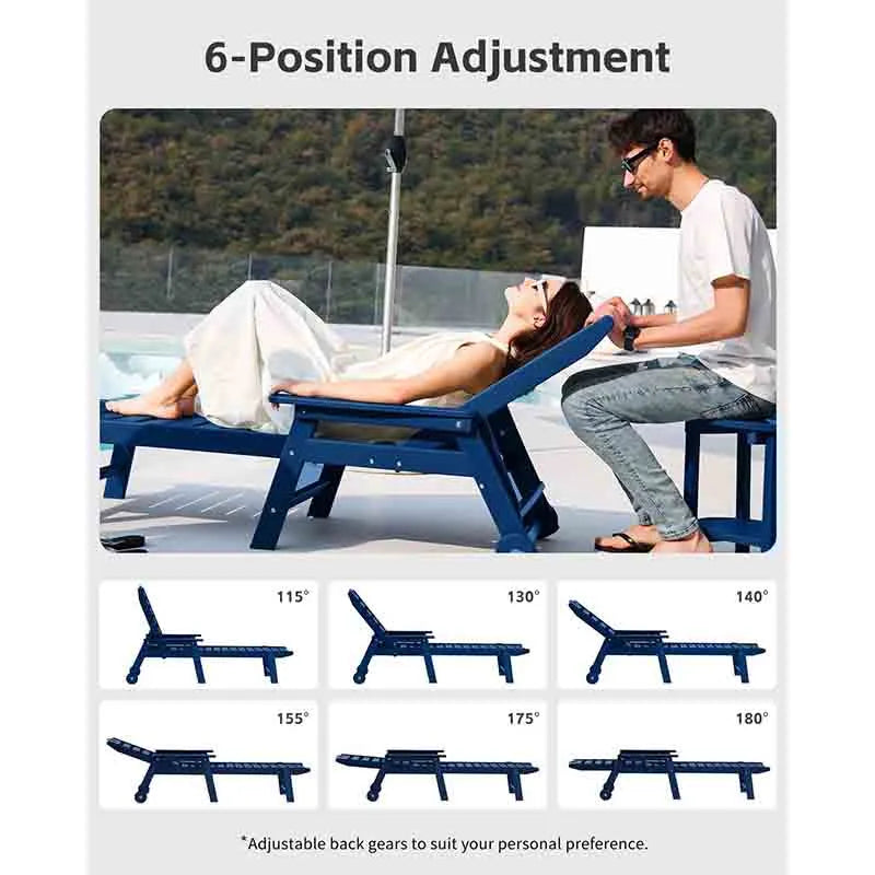Yoobure Chaise Lounge Chair Outdoor with Wheels & Cupholder