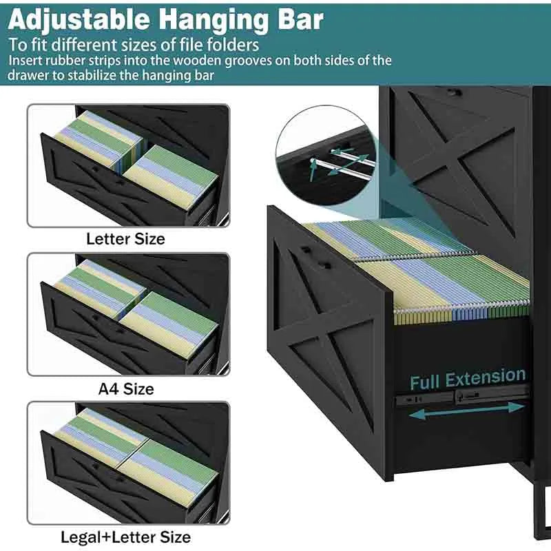 Yoobure Lateral File Cabinet with Charging Station