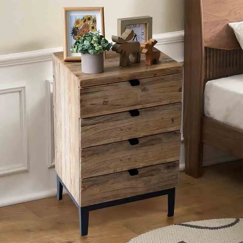 Yoobure Farmhouse Nightstand Wood Bedside Table with Drawers