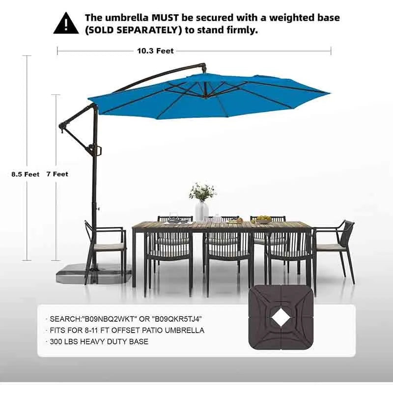 Yoobure Patio Umbrellas Outdoor Cantilever Hanging Umbrellas