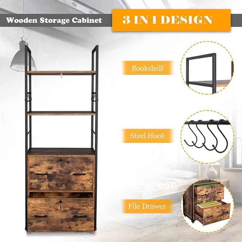 Yoobure 2 Drawer File Cabinet with Lock, File Cabinets