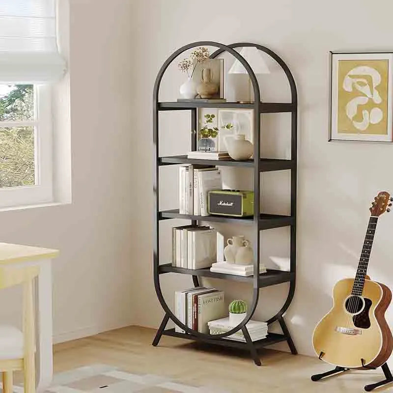 Yoobure Bookshelf Arched Bookcase, Industrial Book Shelves