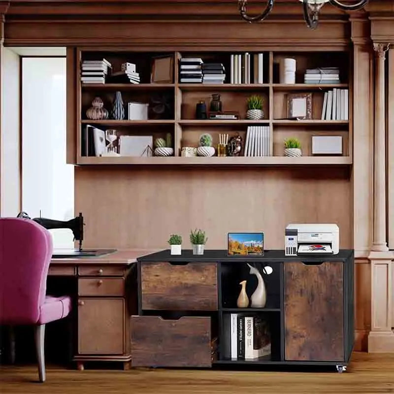Yoobure Mobile Lateral Filing Cabinet with Charging Station