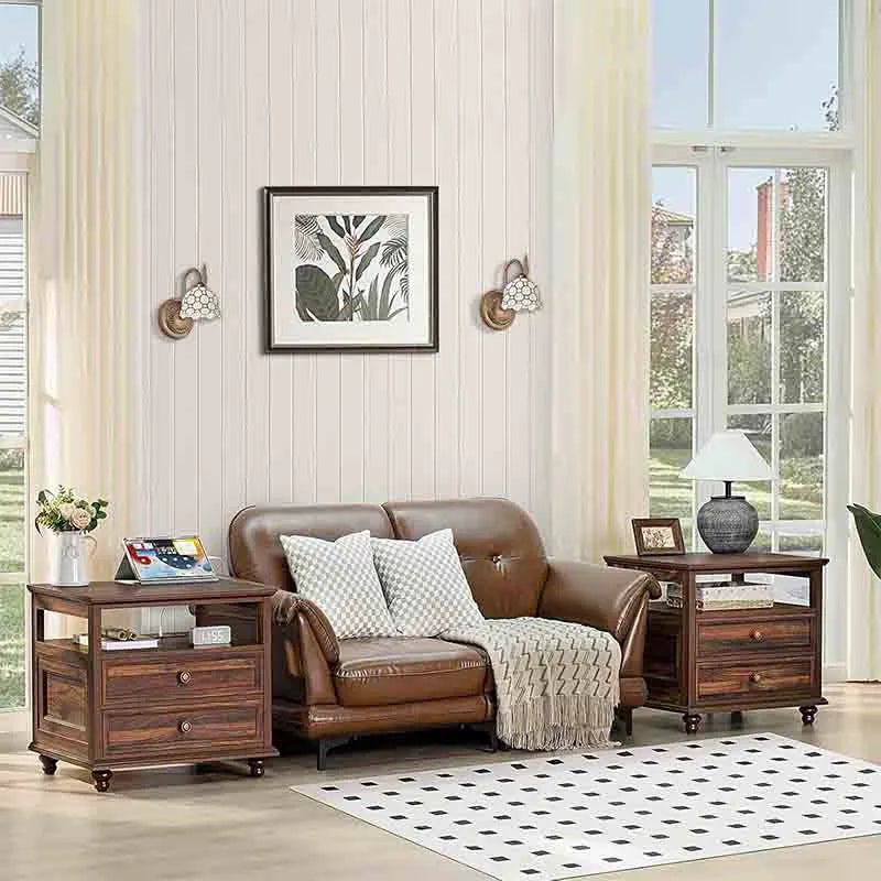 Yoobure 24" Wide End Table with 2 Drawers