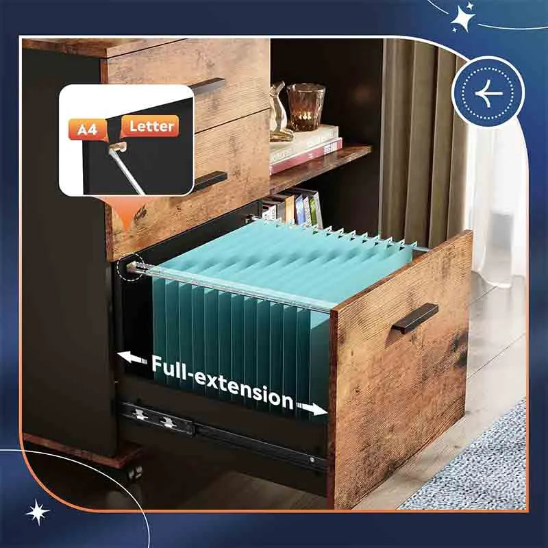 Yoobure 3-Drawer Wood Lateral Filing Cabinet