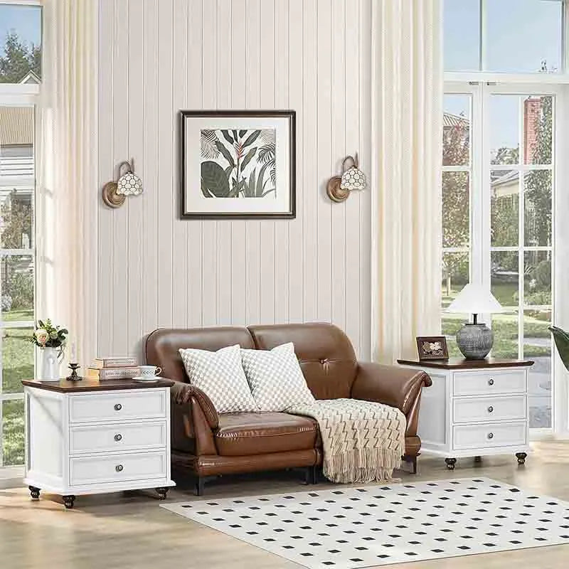 Yoobure 24" Wide Farmhouse Night Stand,Large End Table