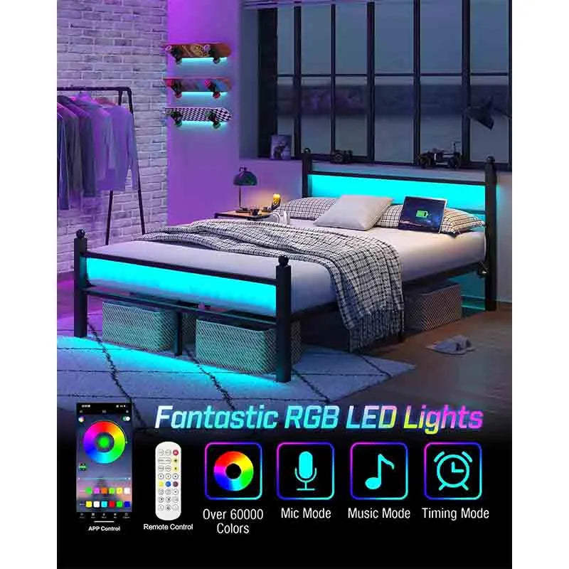 Yoobure Full Bed Frame with Headboard and Footboard