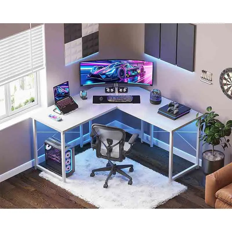 Yoobure Corner Desk Gaming Table for Home Office, White