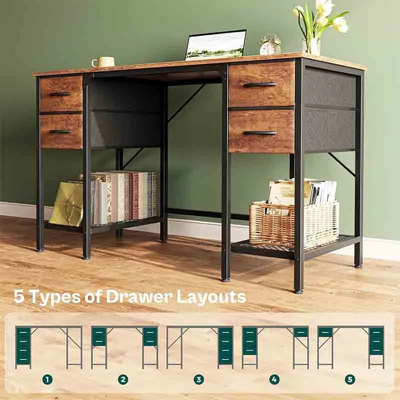 Yoobure 47 Inch Computer Desk with 4 Drawers