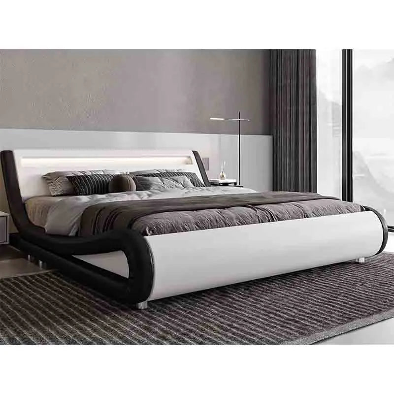 Yoobure Full Size LED Platform Bed Frame with Headboard