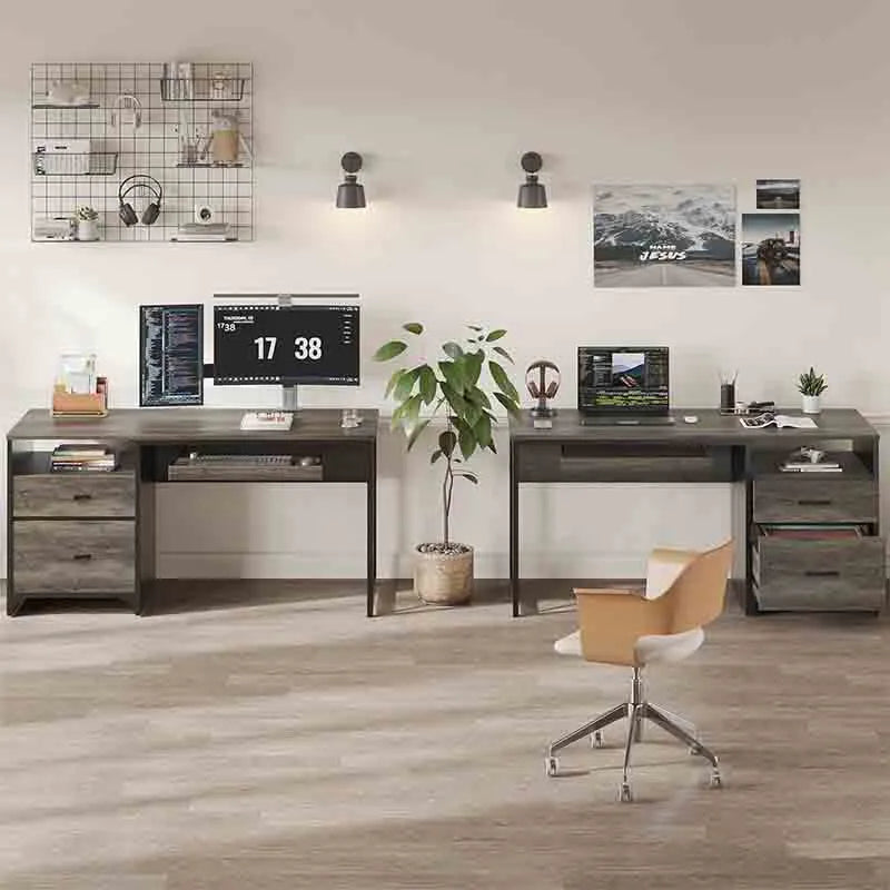 Yoobure Office Desk with Drawers, 55 inch Computer Desk