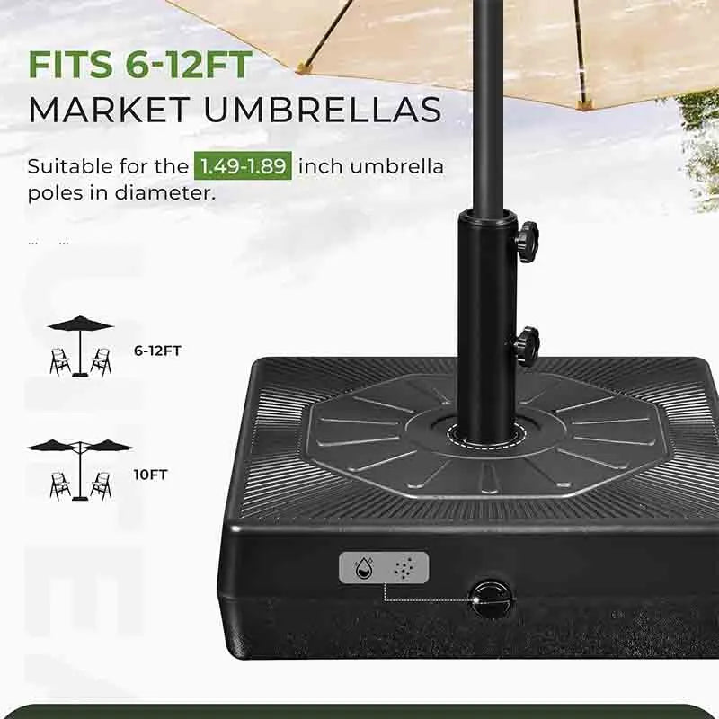 Yoobure 110lbs Fillable Patio Umbrella Base Heavy-Duty